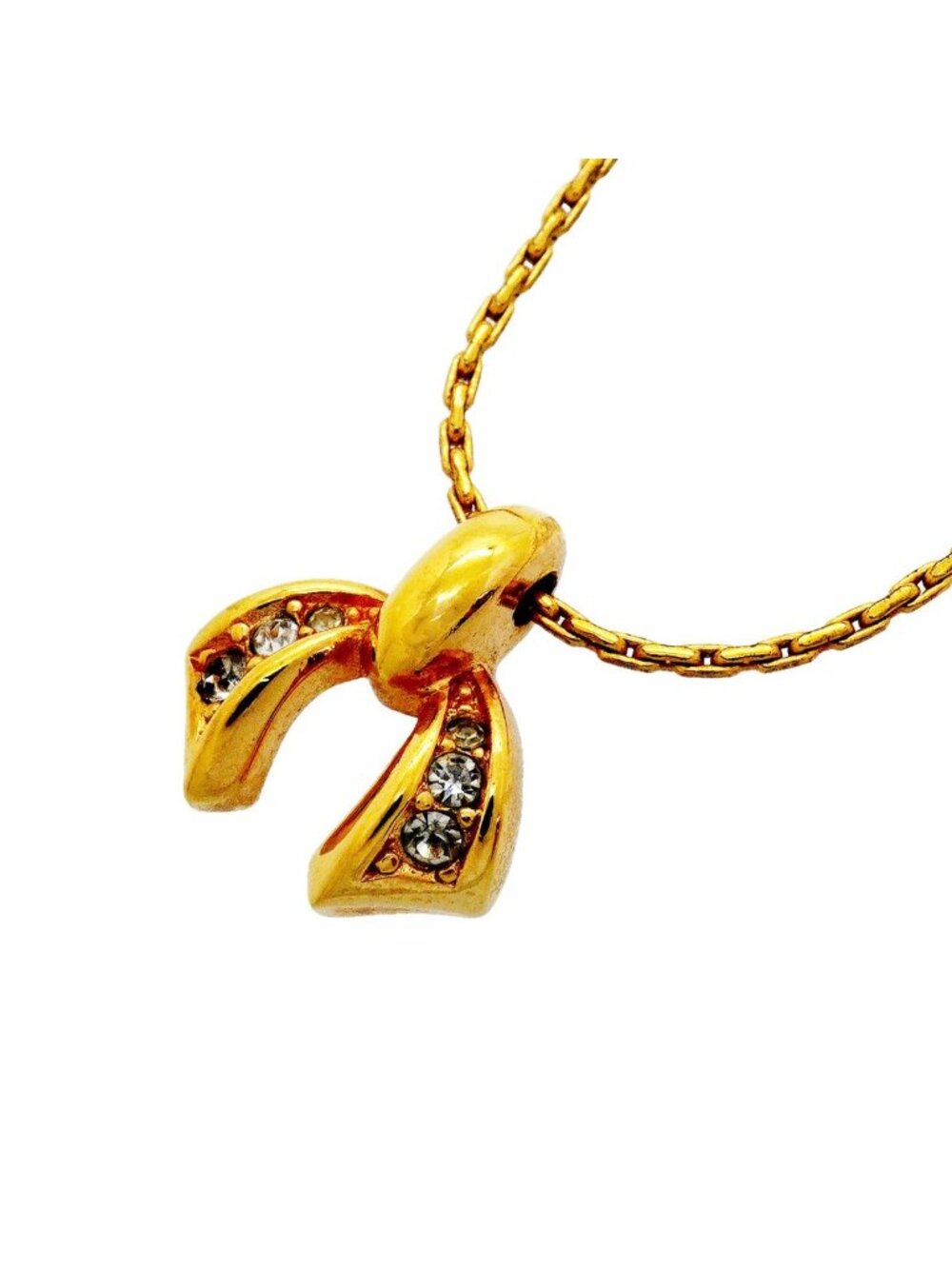 Dior Necklace Gold Plated Rhinestone